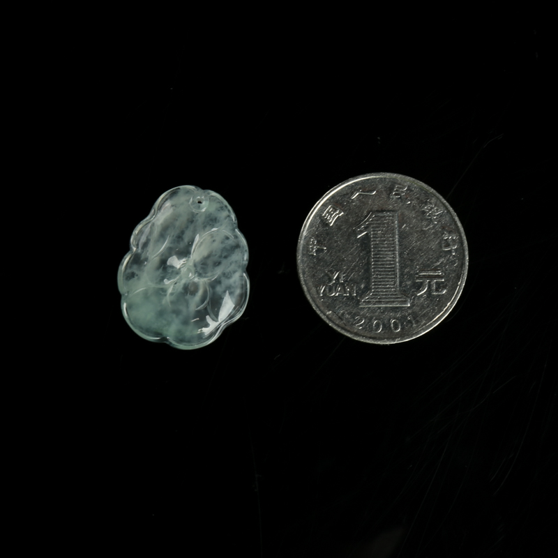 缅甸翡翠荷叶吊坠-红掌柜