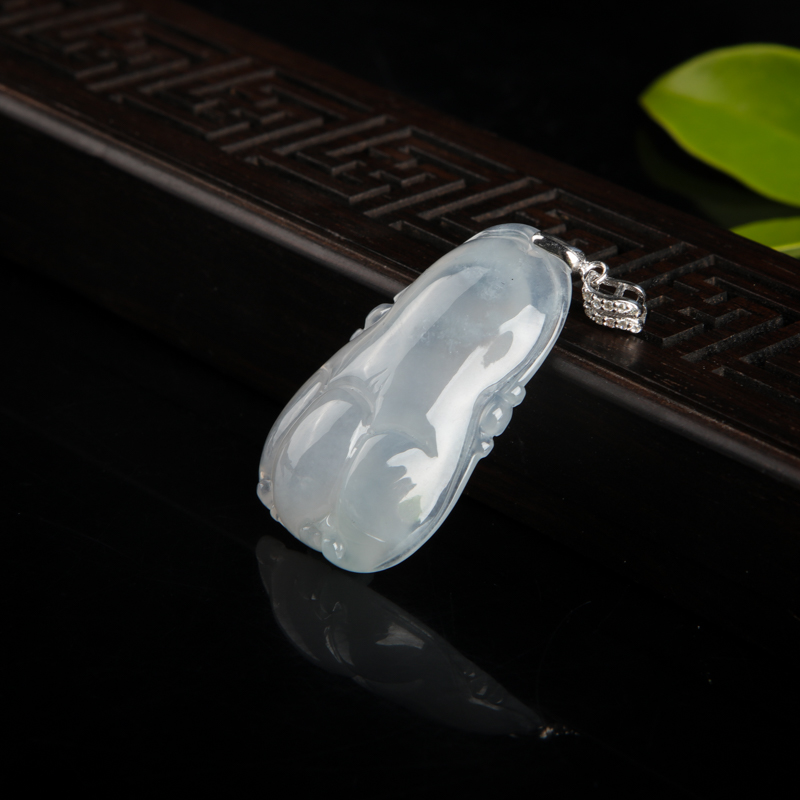 糯种翡翠福寿吊坠-红掌柜