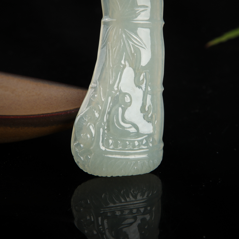 缅甸翡翠节节高升吊坠-红掌柜