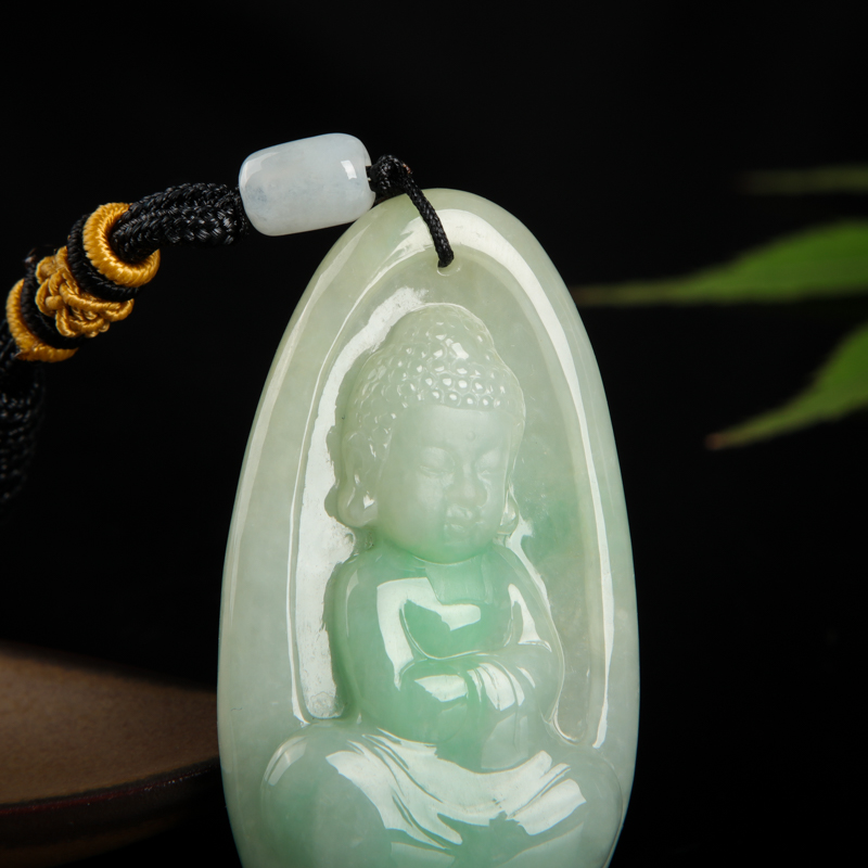 缅甸天然翡翠宝宝佛吊坠-红掌柜