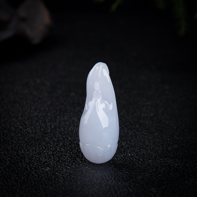 糯种浅紫翡翠悟道挂坠-红掌柜