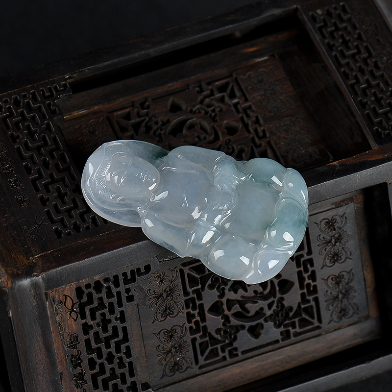缅甸天然A货糯冰种飘花翡翠-红掌柜