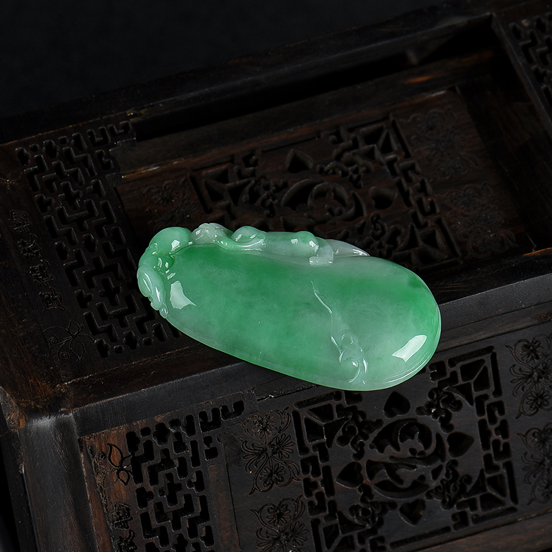 天然翡翠福瓜吊坠-红掌柜