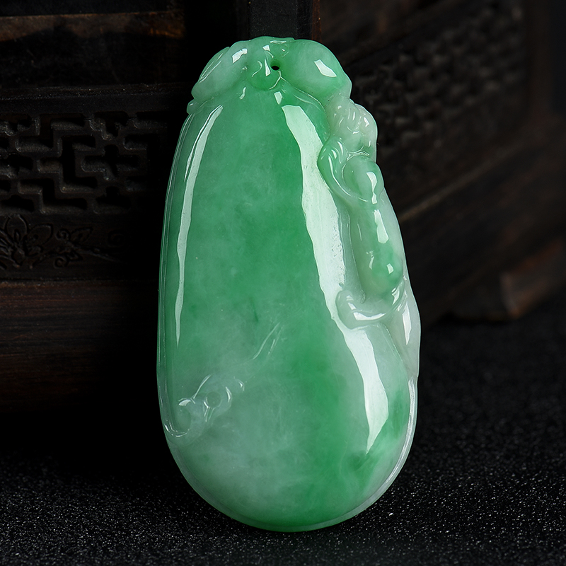 缅甸翡翠福瓜吊坠-红掌柜