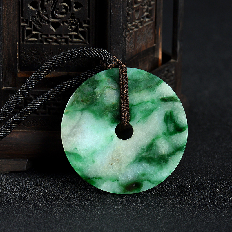 天然翡翠平安扣吊坠-红掌柜