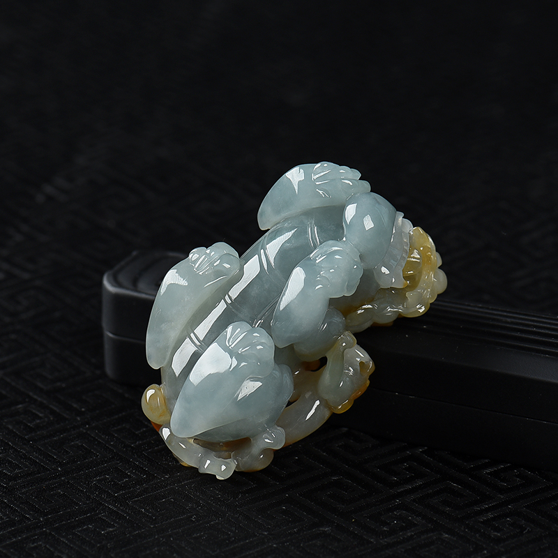 缅甸天然俏色翡翠貔貅吊坠-红掌柜