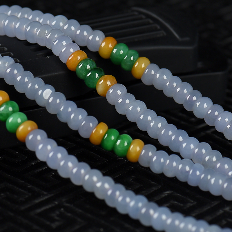 缅甸天然糯冰种翡翠手串-红掌柜