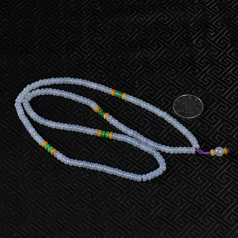 糯冰种翡翠算盘珠手串-红掌柜