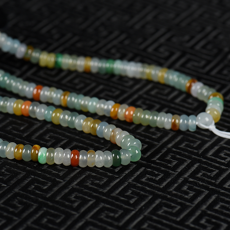 缅甸天然糯冰种翡翠多圈手串-红掌柜