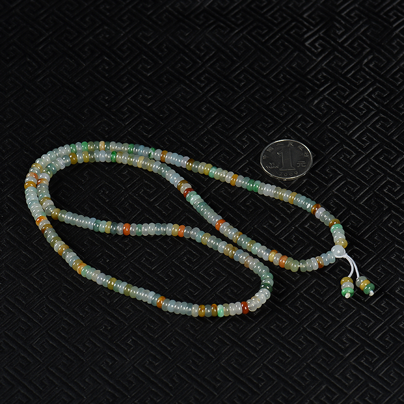 糯冰种翡翠算盘珠手串-红掌柜