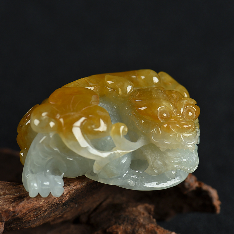 缅甸天然糯种翡翠貔貅吊坠-红掌柜