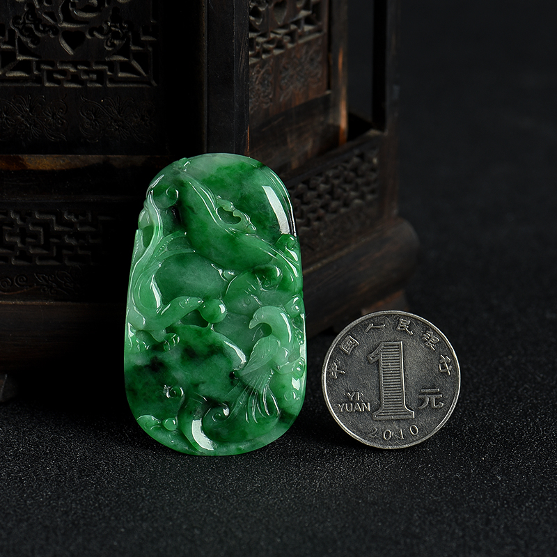 翡翠锦上添花吊坠-红掌柜