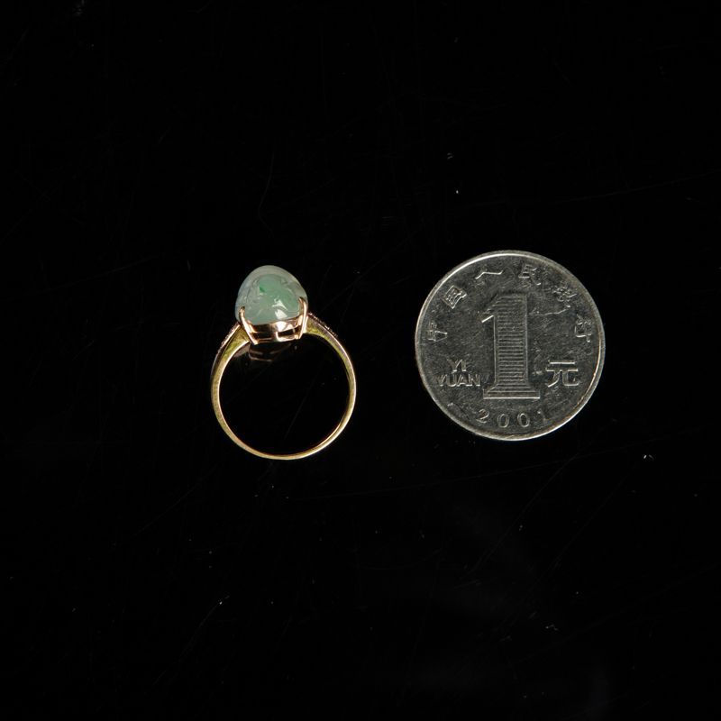 缅甸翡翠招财进宝戒指-红掌柜