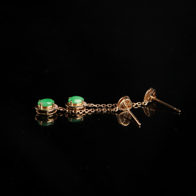 天然翡翠耳坠-红掌柜