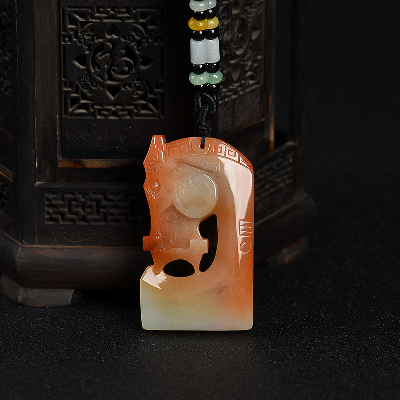 缅甸天然红翡吉祥吊坠-红掌柜