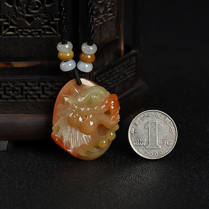 天然糯种红翡翠吊坠-红掌柜