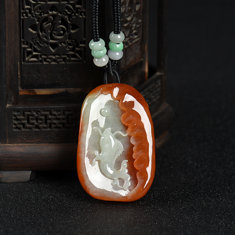 缅甸天然红翡一品清廉吊坠-红掌柜