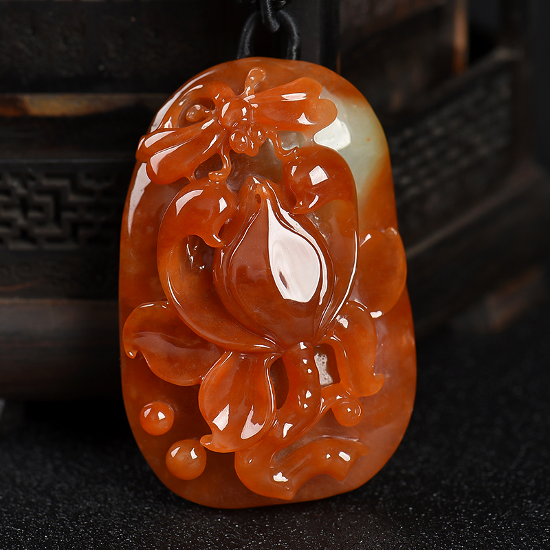 糯种红翡一品清廉吊坠-红掌柜