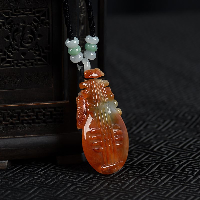 天然糯种红翡知音吊坠-红掌柜