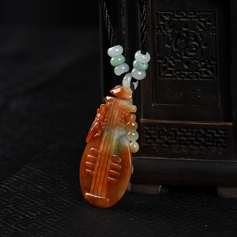 缅甸糯种红翡知音吊坠-红掌柜