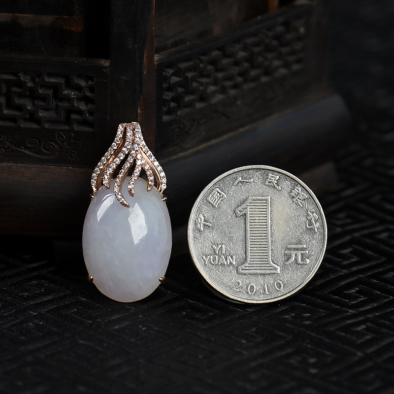 缅甸天然翡翠吊坠-红掌柜