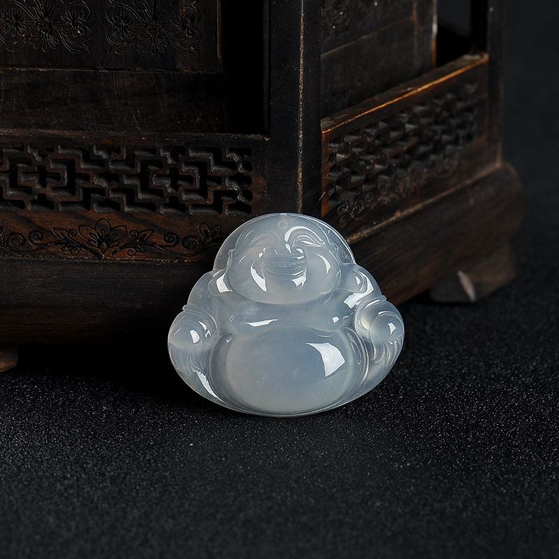 糯种翡翠佛吊坠-红掌柜