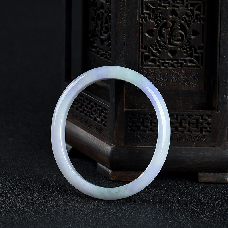 天然春带彩翡翠贵妃镯-红掌柜