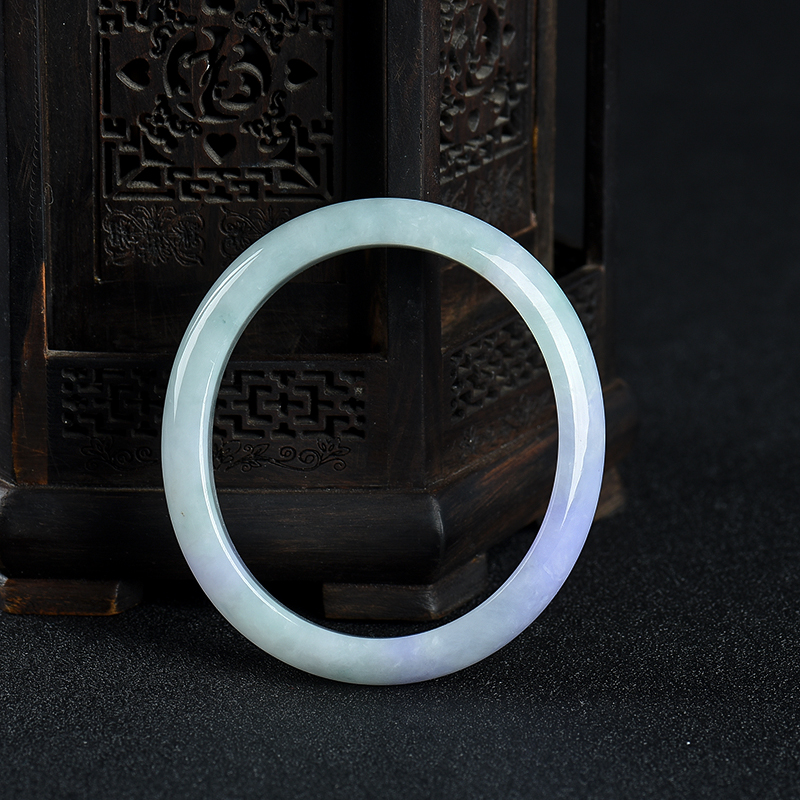 54mm豆种春带彩翡翠贵妃镯-红掌柜