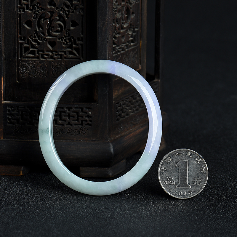 天然春带彩翡翠贵妃镯-红掌柜