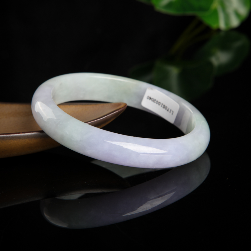 天然豆种春带彩翡翠贵妃镯-红掌柜