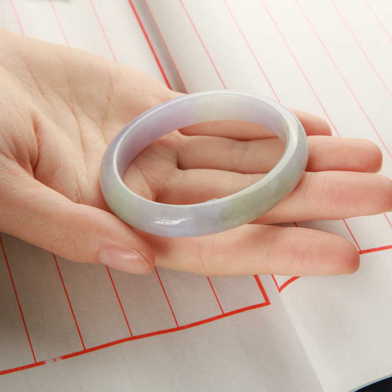 豆种春带彩翡翠贵妃镯-红掌柜