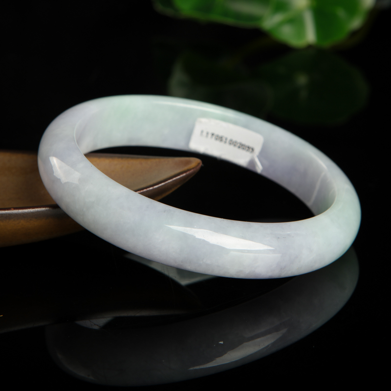 天然豆种春带彩翡翠贵妃镯-红掌柜