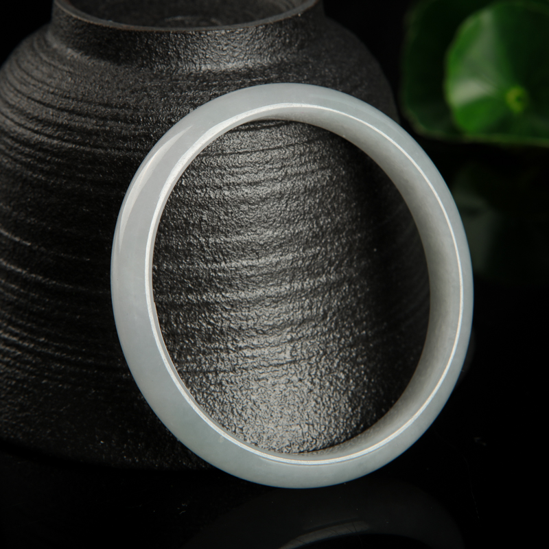 缅甸天然豆种翡翠贵妃镯-红掌柜