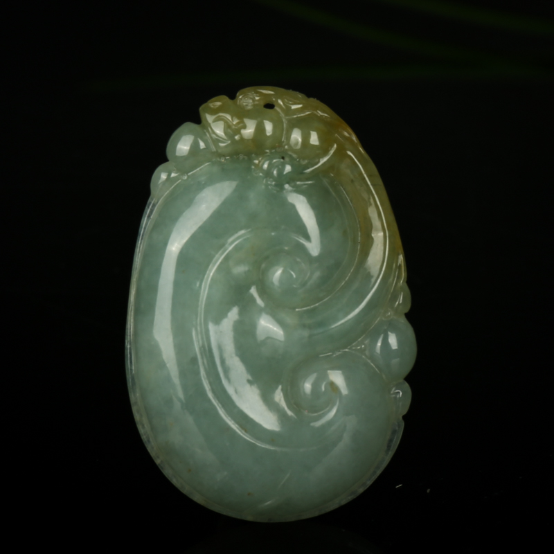 天然翡翠如意吊坠-红掌柜