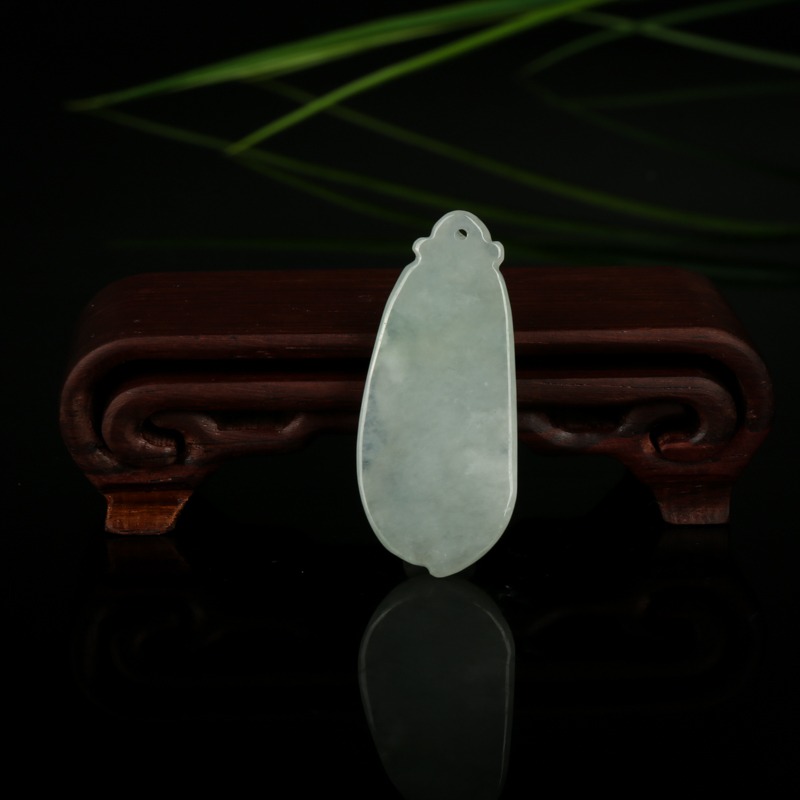 缅甸翡翠连中三元吊坠-红掌柜