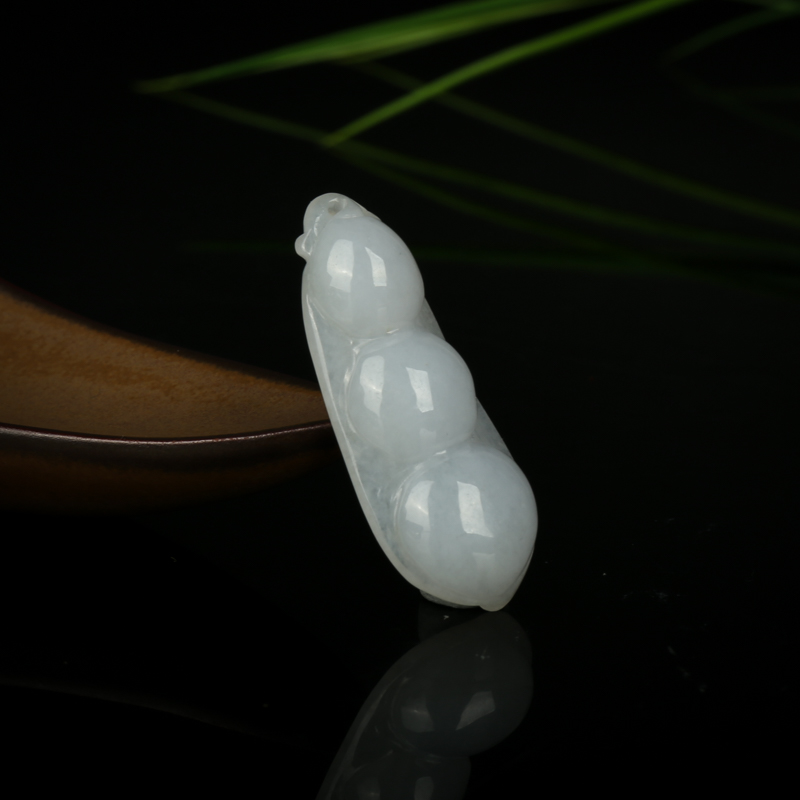 缅甸翡翠连中三元吊坠-红掌柜