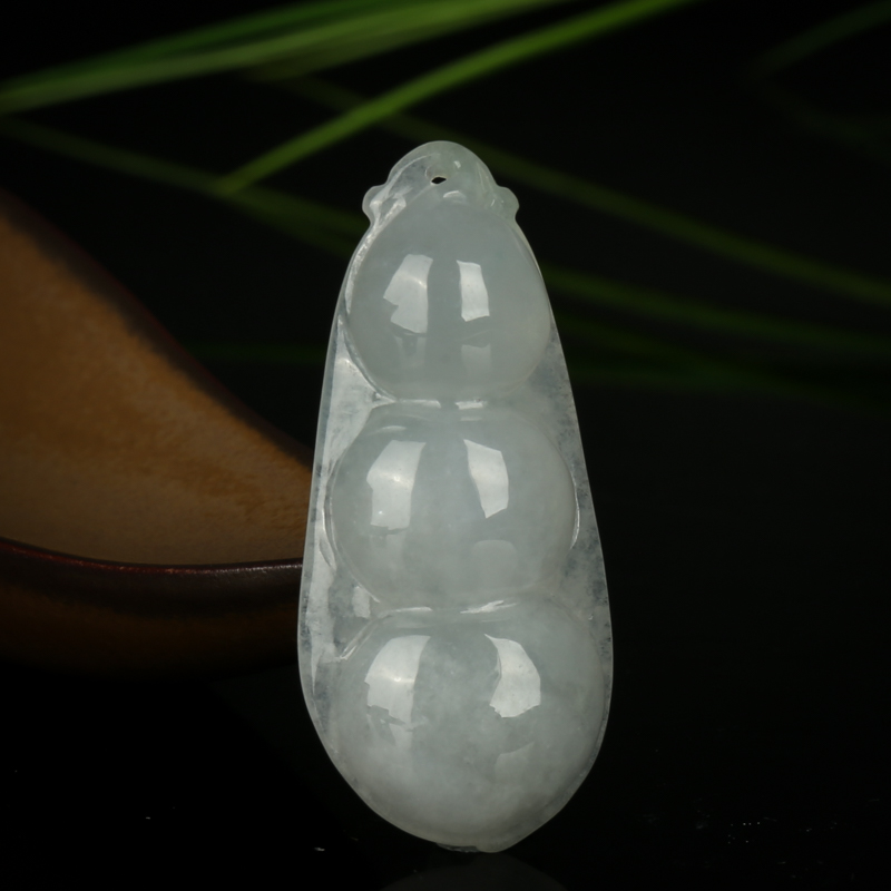 天然缅甸翡翠连中三元吊坠-红掌柜