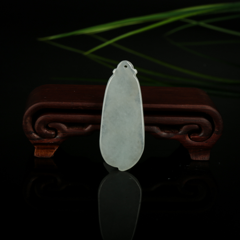 缅甸翡翠连中三元吊坠-红掌柜