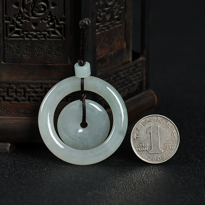 糯种翡翠平安扣吊坠-红掌柜