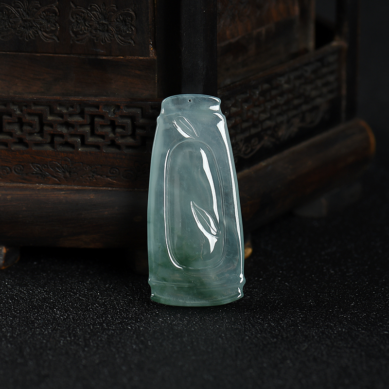 缅甸天然飘花翡翠节节高升吊坠-红掌柜