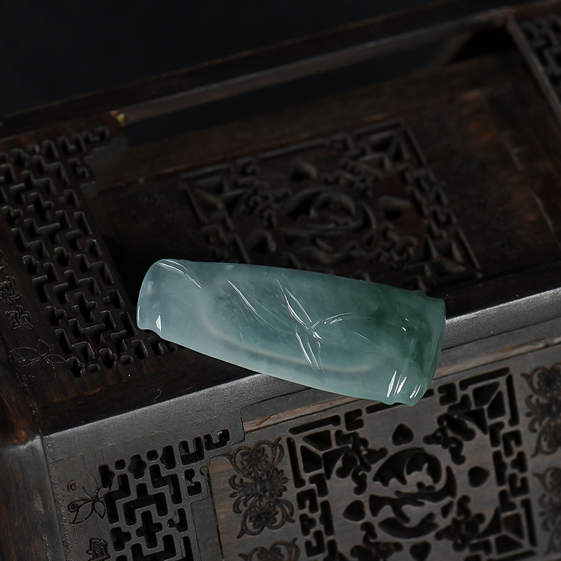 缅甸天然糯冰种翡翠节节高升吊坠-红掌柜