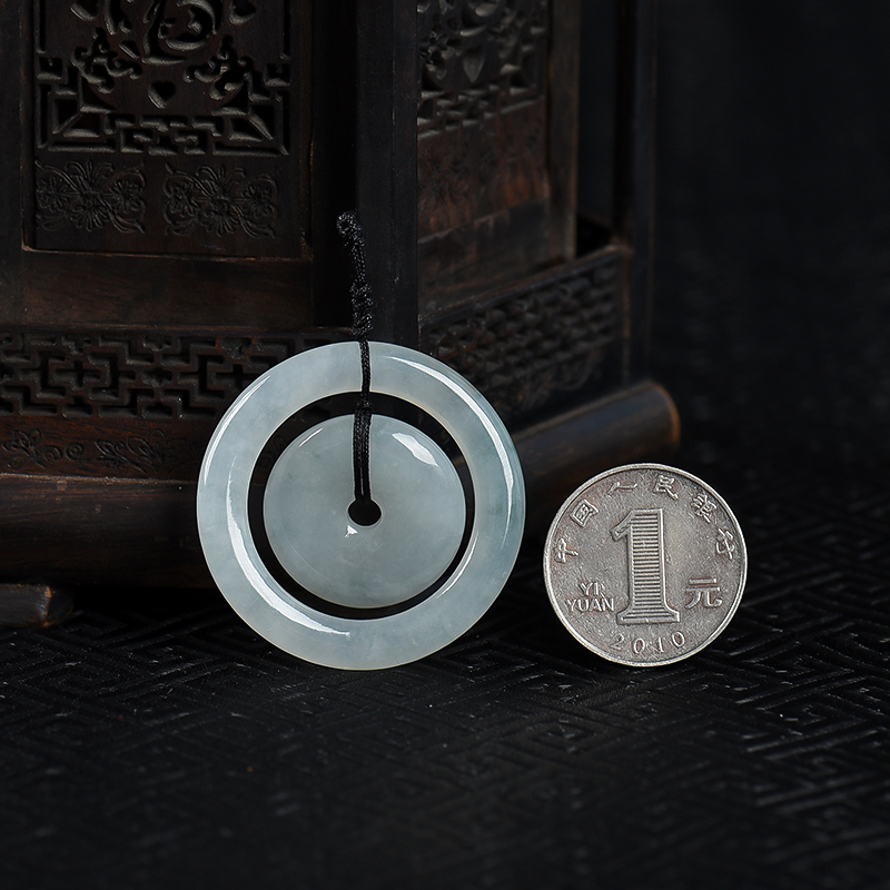 飘花翡翠平安扣-红掌柜