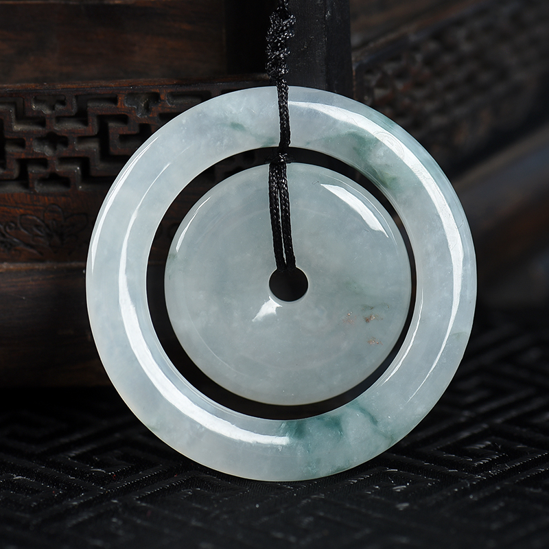 飘花翡翠平安扣-红掌柜