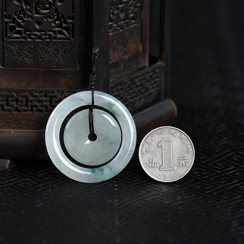 天然翡翠平安扣吊坠-红掌柜