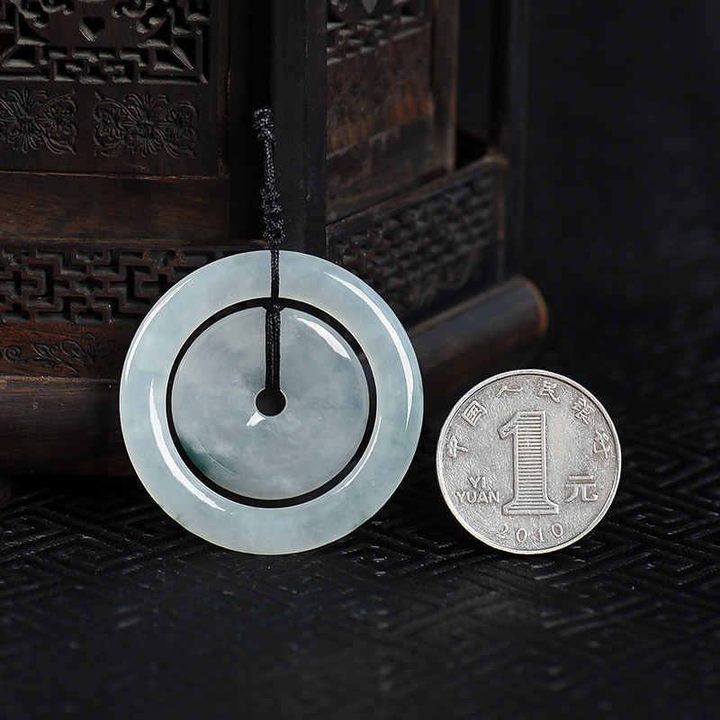 天然翡翠平安扣吊坠-红掌柜