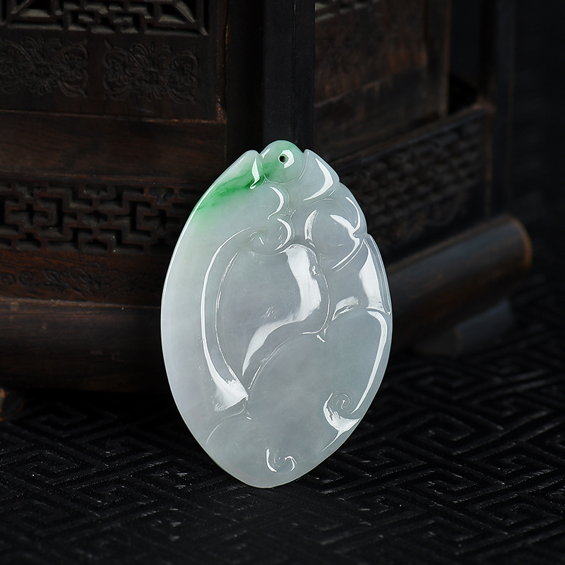 翡翠福寿如意吊坠-红掌柜