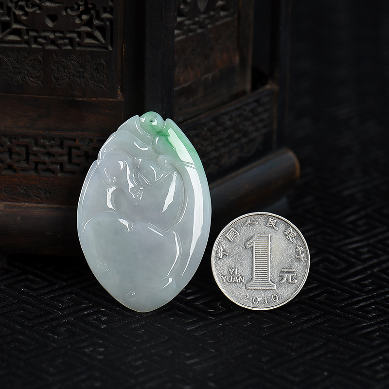 缅甸翡翠福寿如意吊坠-红掌柜