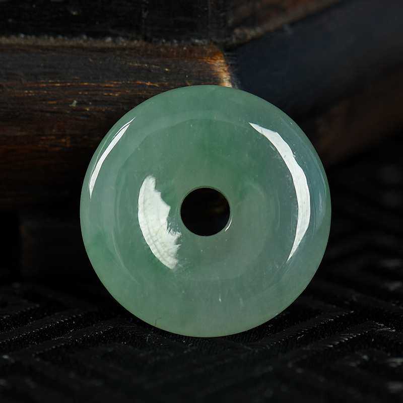 缅甸天然糯冰种飘翠翡翠吊坠-红掌柜