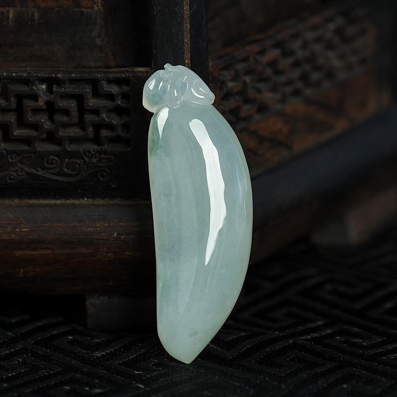 缅甸天然糯冰种飘花翡翠吊坠-红掌柜