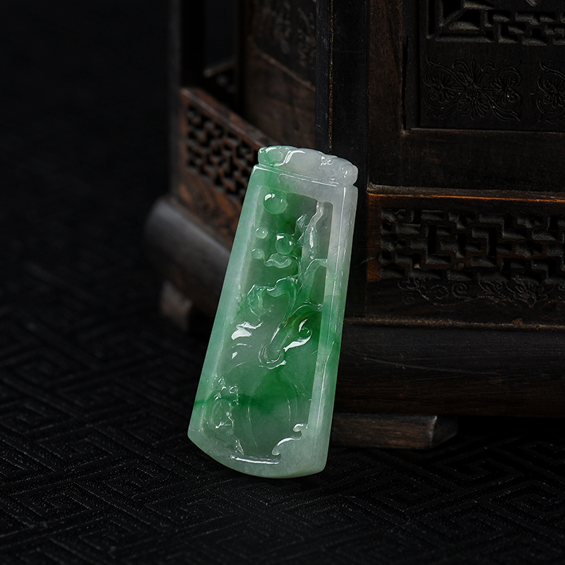 糯种翡翠福瓜吊坠-红掌柜
